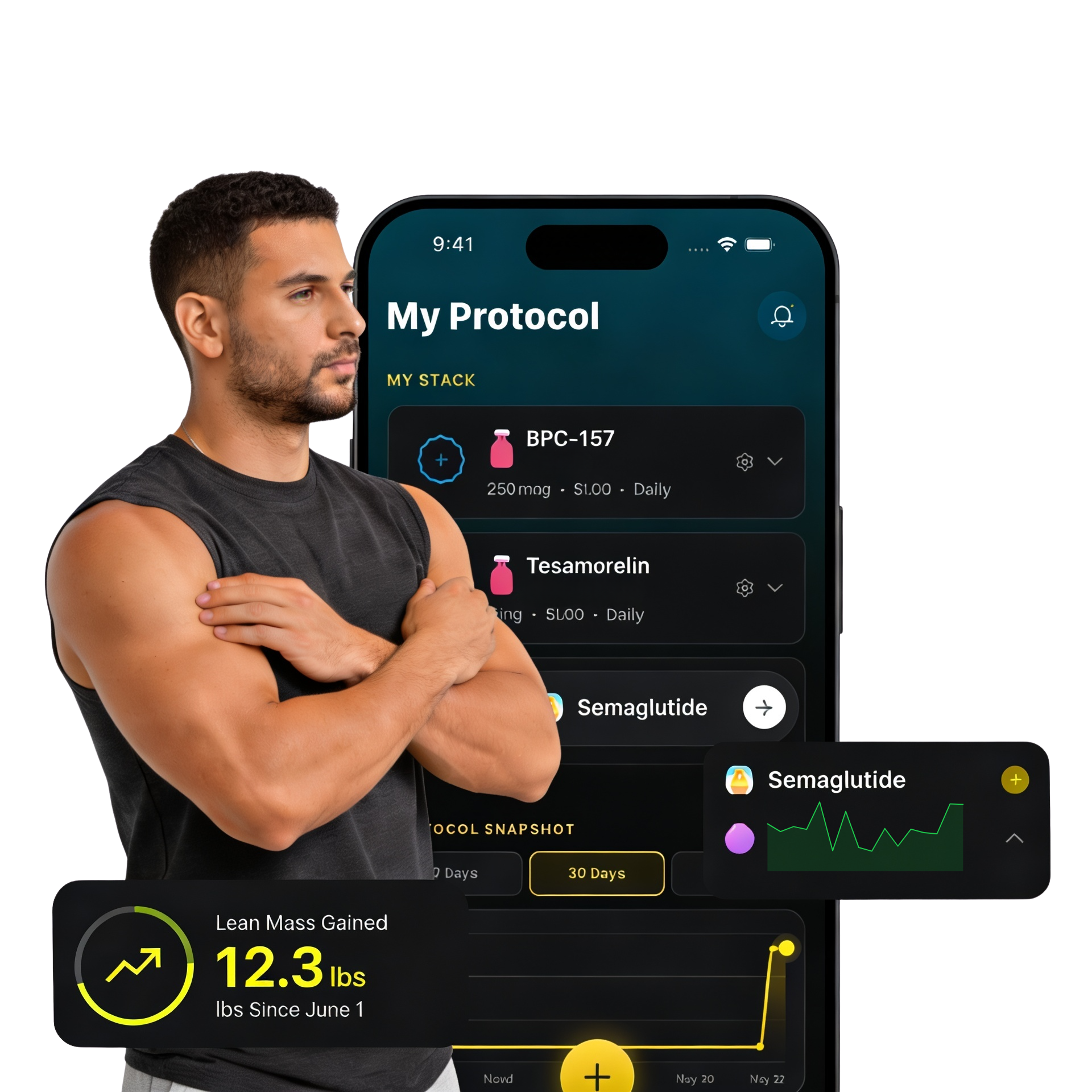 Peptides AI protocol overview screen