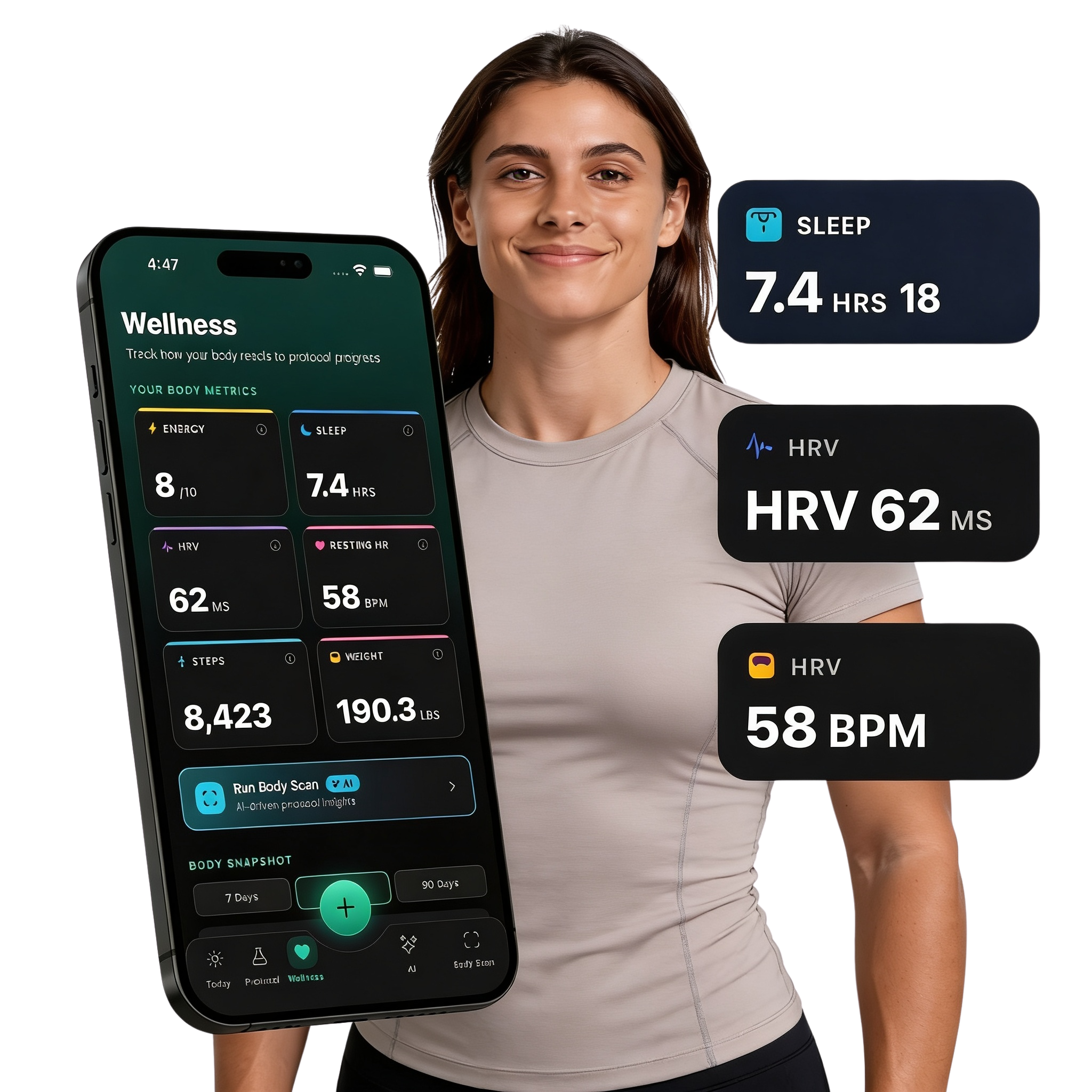 Peptides AI wellness and recovery screen