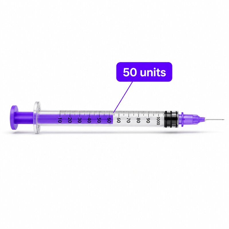 TRT per-injection volume and insulin syringe units result